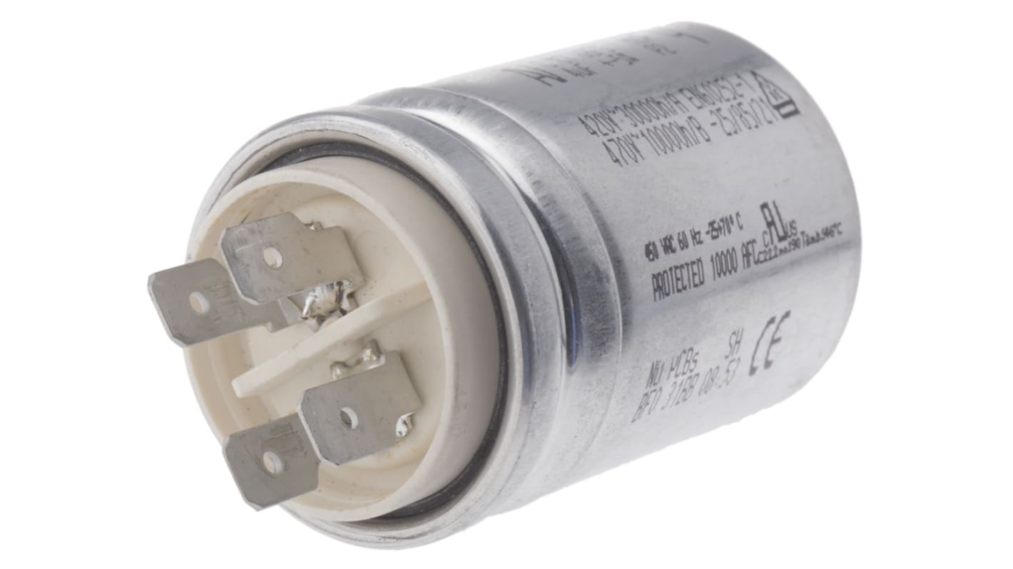 KEMET C87 Metallised Polypropylene Film Capacitor, 470V ac, ±5%, 4μF, Chassis Mount
