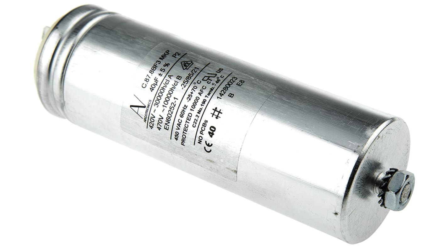 KEMET ポリプロプレンコンデンサ(PP),500V ac,40μF,±5%