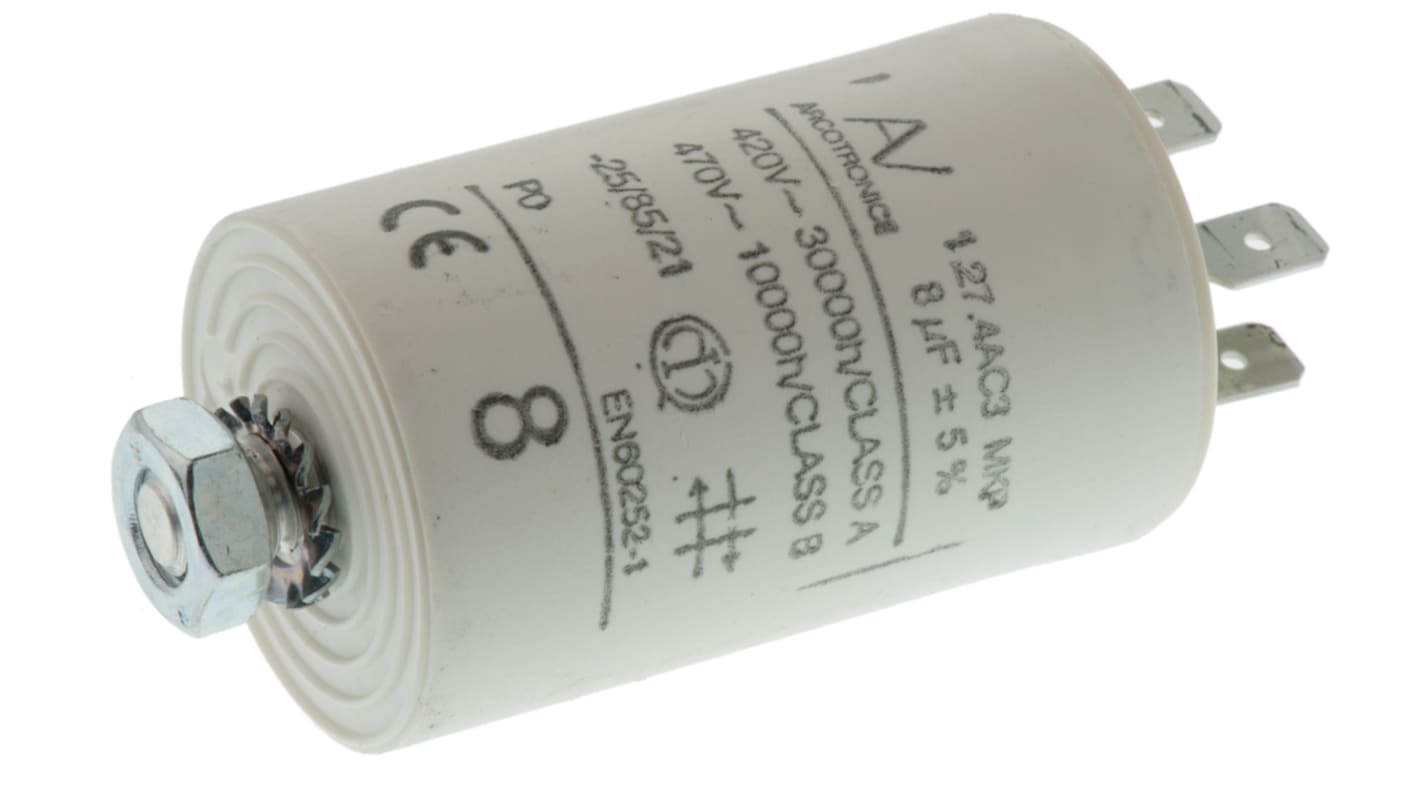 KEMET C27 Metallised Polypropylene Film Capacitor, 470V ac, ±5%, 8μF, Chassis Mount