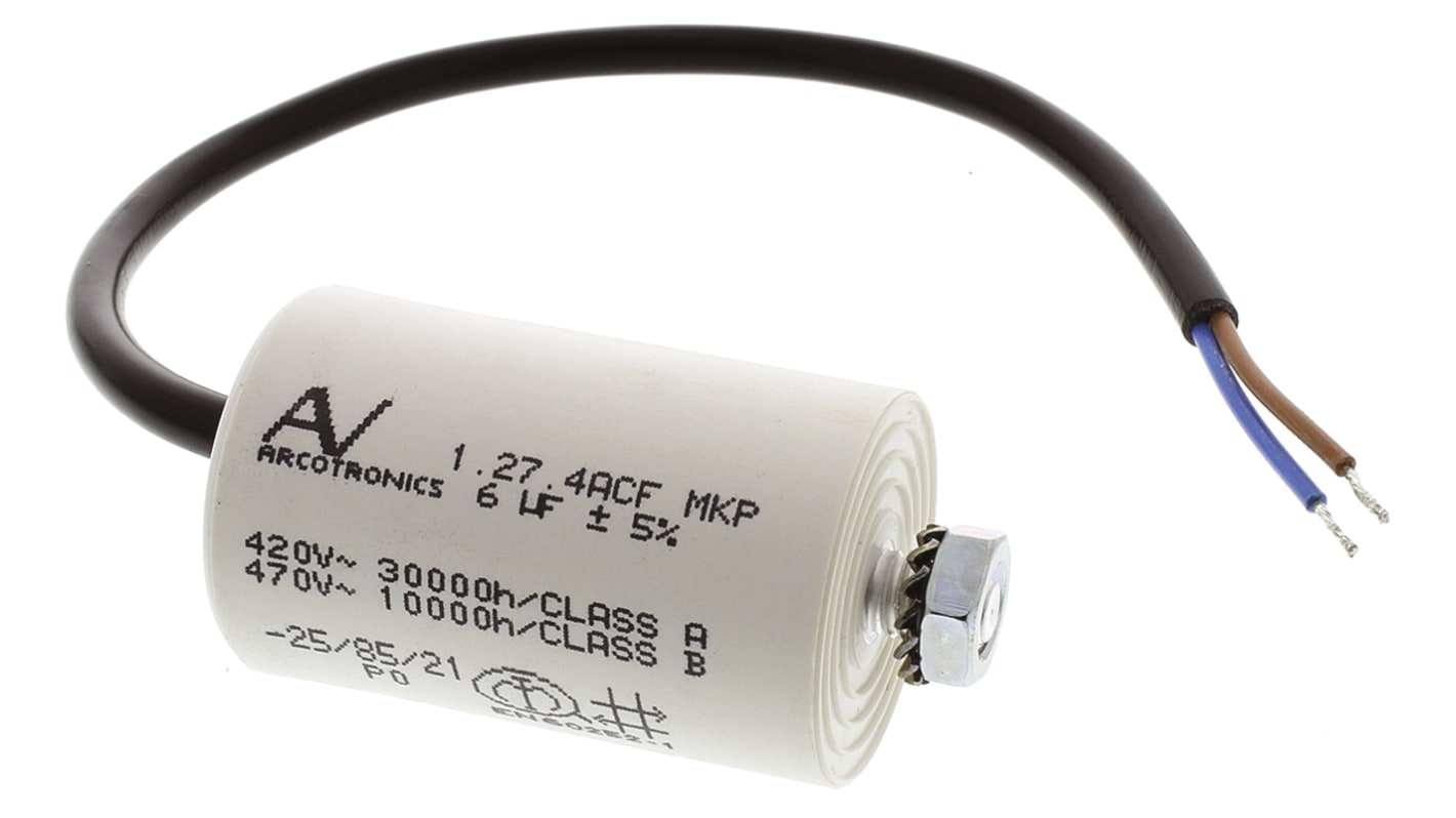 KEMET C27 Metallised Polypropylene Film Capacitor, 470V ac, ±5%, 6μF, Chassis Mount