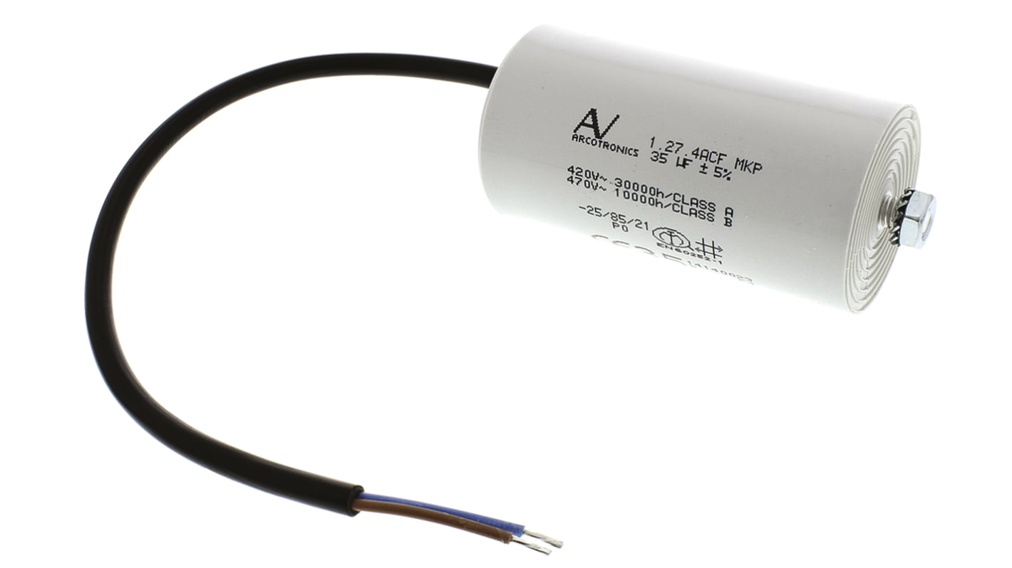 KEMET C27 Metallised Polypropylene Film Capacitor, 470V ac, ±5%, 35μF, Chassis Mount