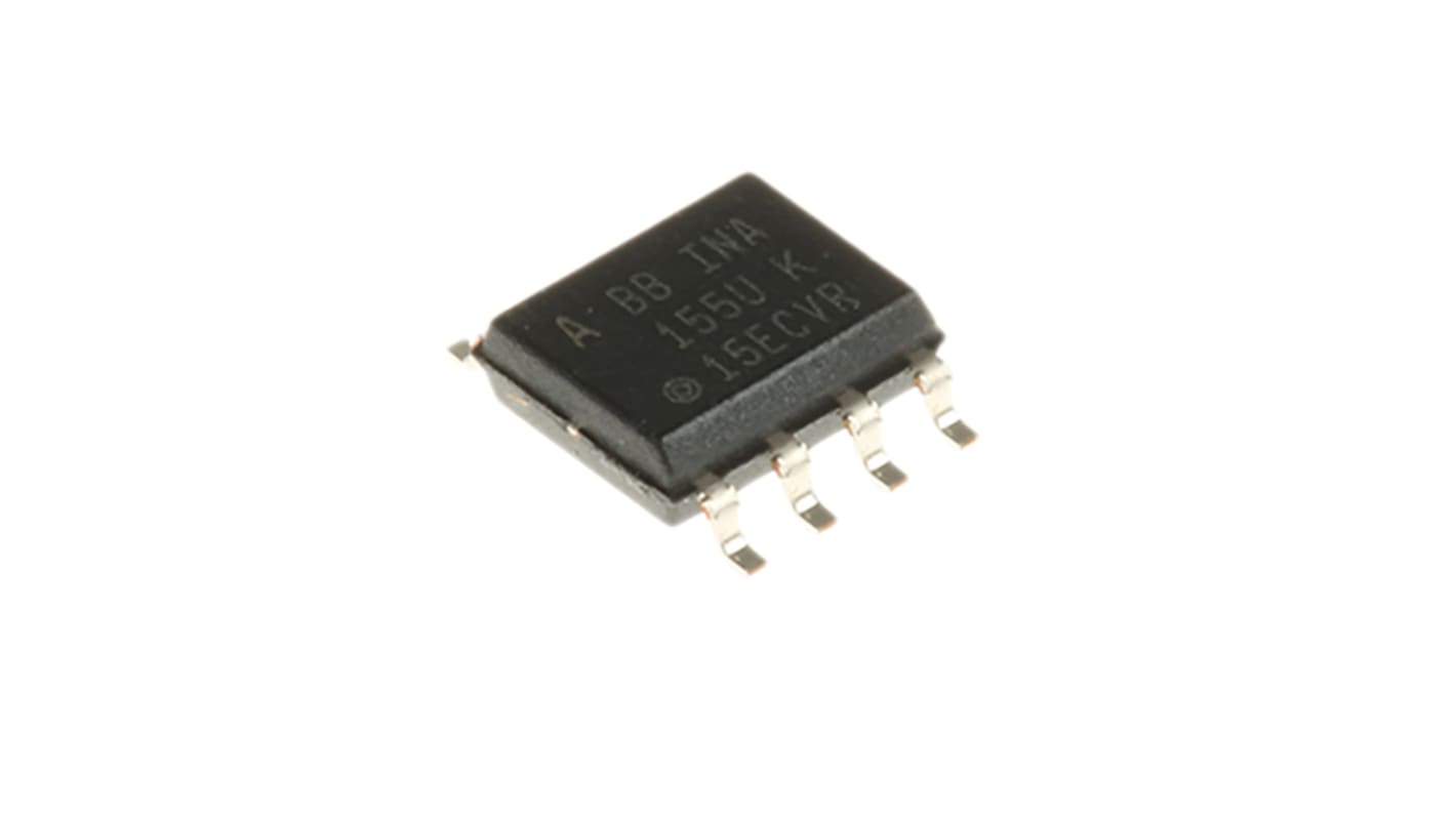 Amplificatore per strumentazione Texas Instruments alimentazione singola, , SMD, SOIC, 8 Pin