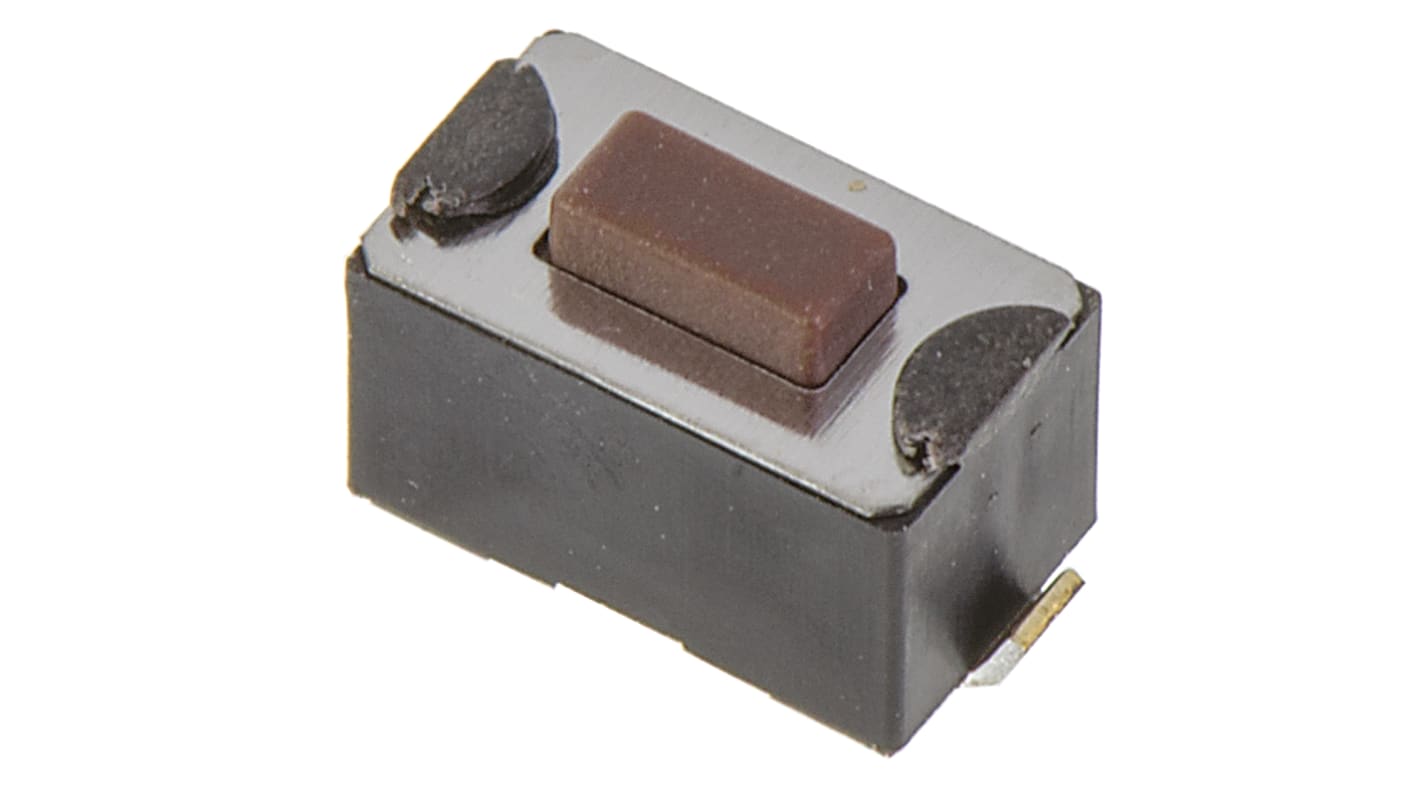 APEM Brown Button Tactile Switch, SPST 50 mA @ 12 V dc 0.8mm