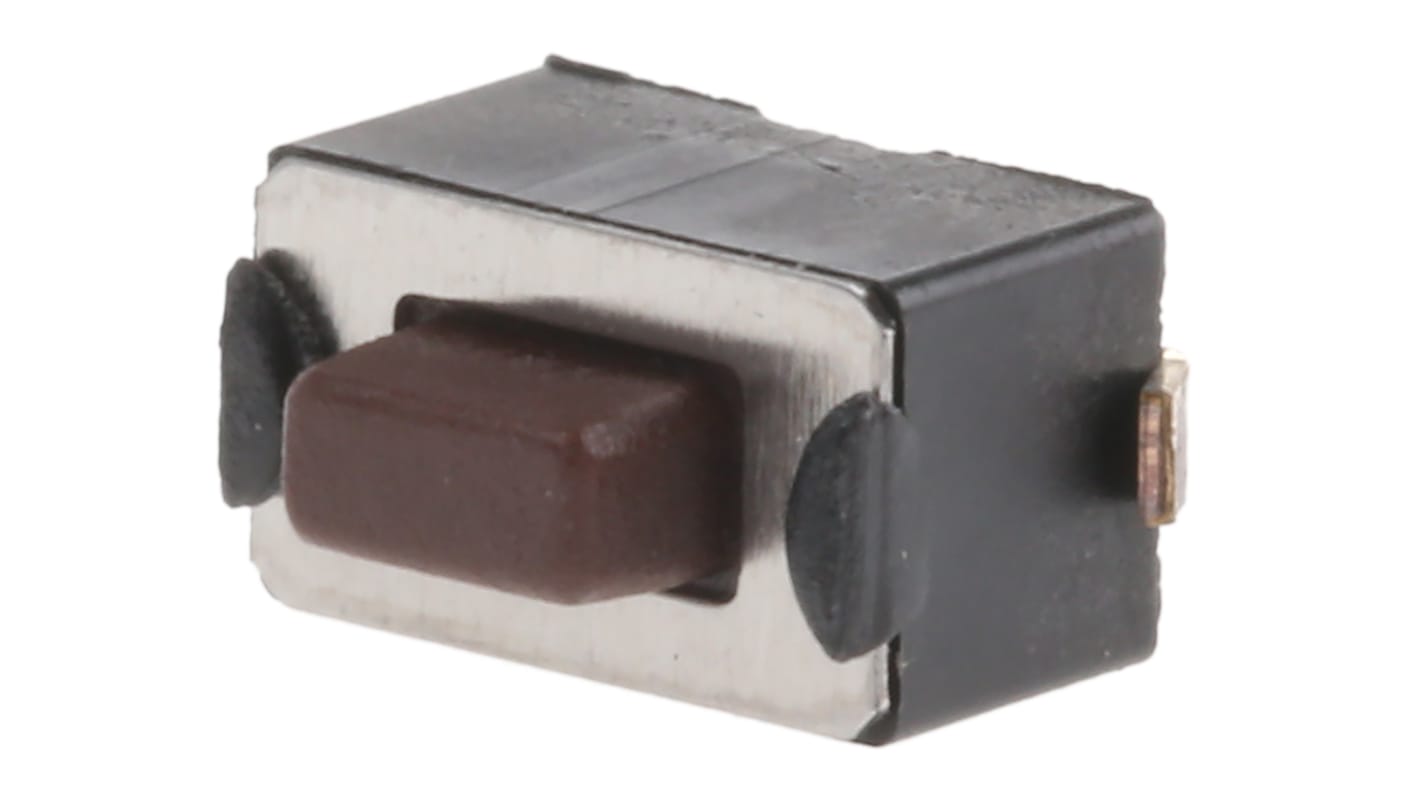 APEM Brown Button Tactile Switch, SPST 50 mA @ 12 V dc 1.5mm