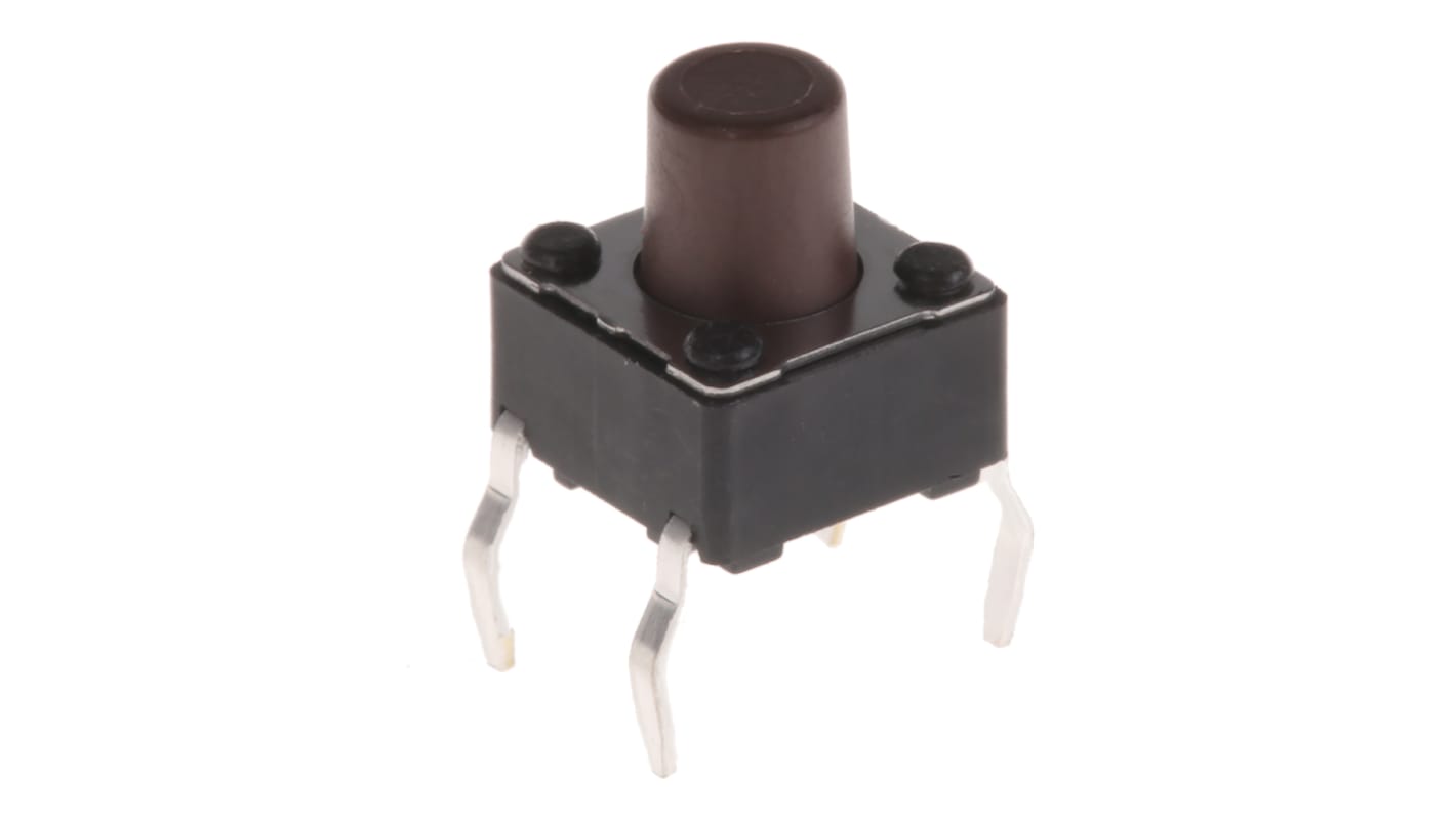 APEM Brown Button Tactile Switch, SPST 50 mA @ 12 V dc 3.5mm