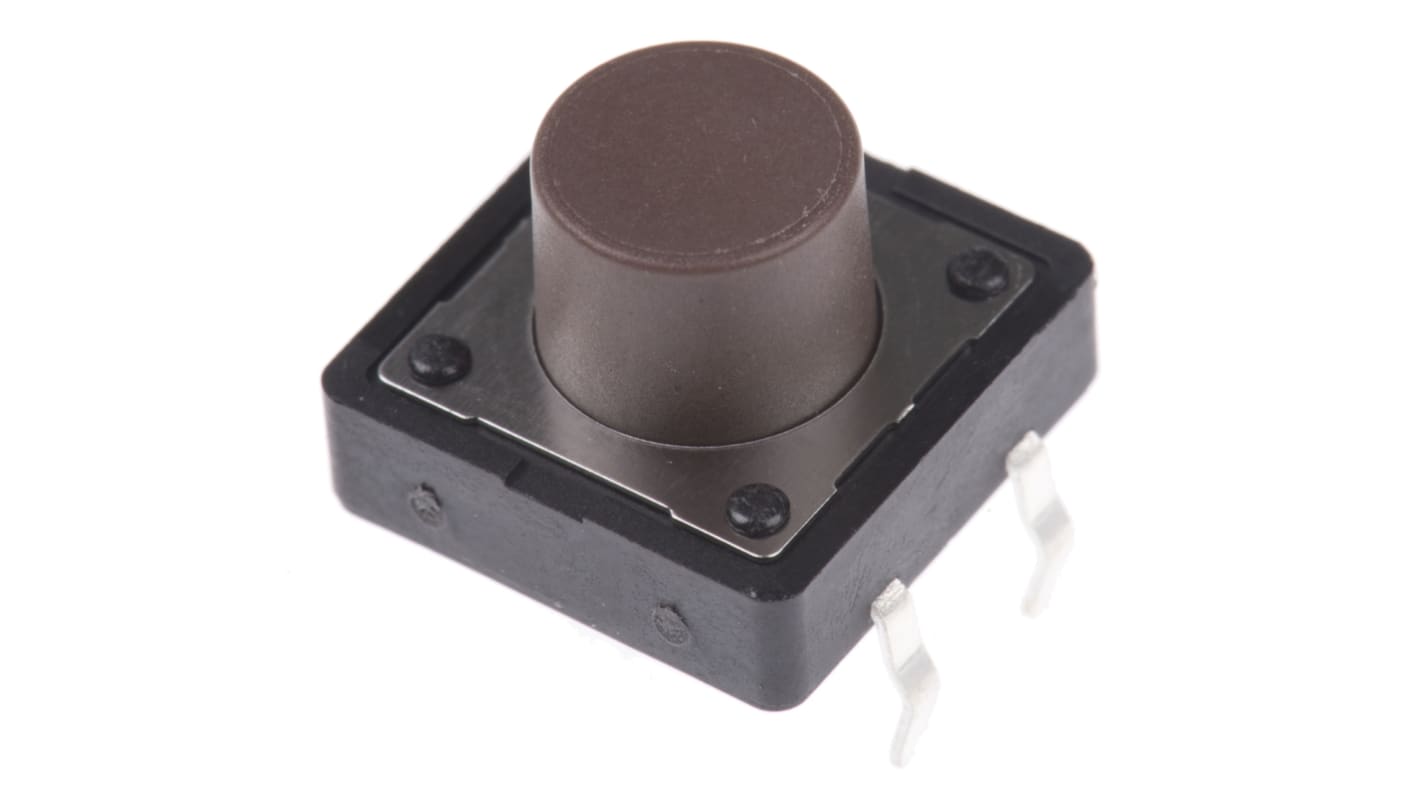 APEM Brown Plunger Tactile Switch, SPST 50 mA @ 12 V dc 4.2mm