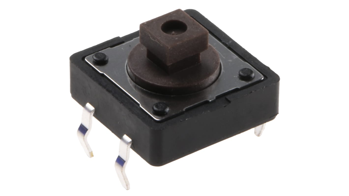 APEM Brown Plunger Tactile Switch, SPST 50 mA @ 12 V dc 3.8mm