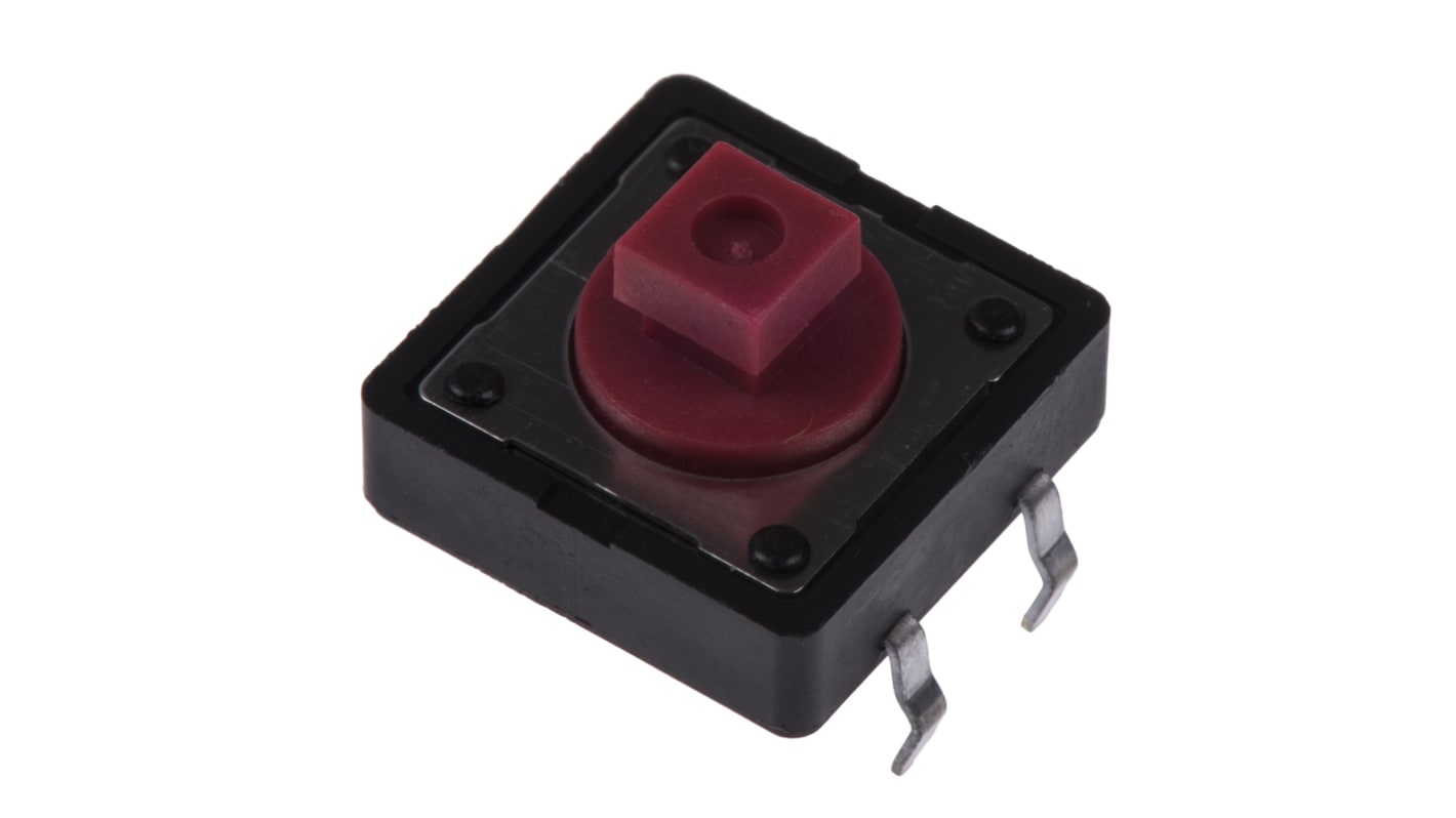 APEM Red Plunger Tactile Switch, SPST 50 mA @ 12 V dc 3mm