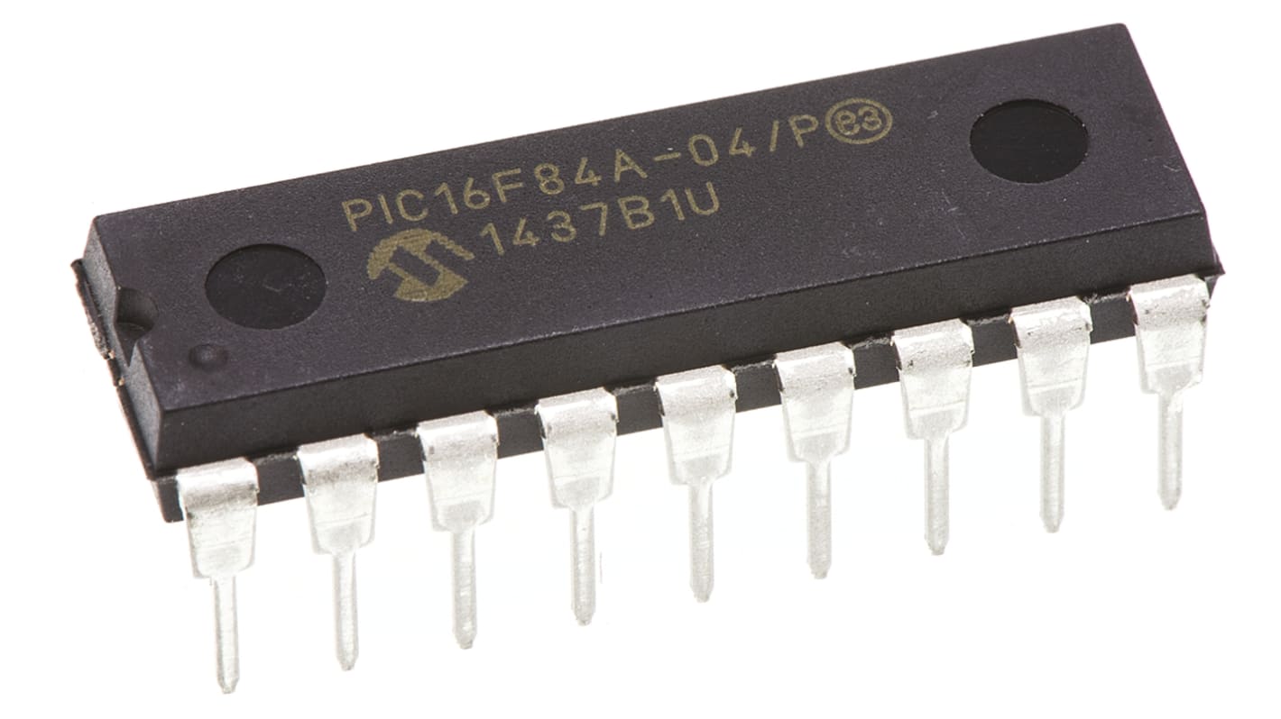 Microchip PIC16F84A-04/P, 8bit PIC Microcontroller, PIC16F, 4MHz, 1024 x 14 words, 64 x 14 words Flash, 18-Pin PDIP