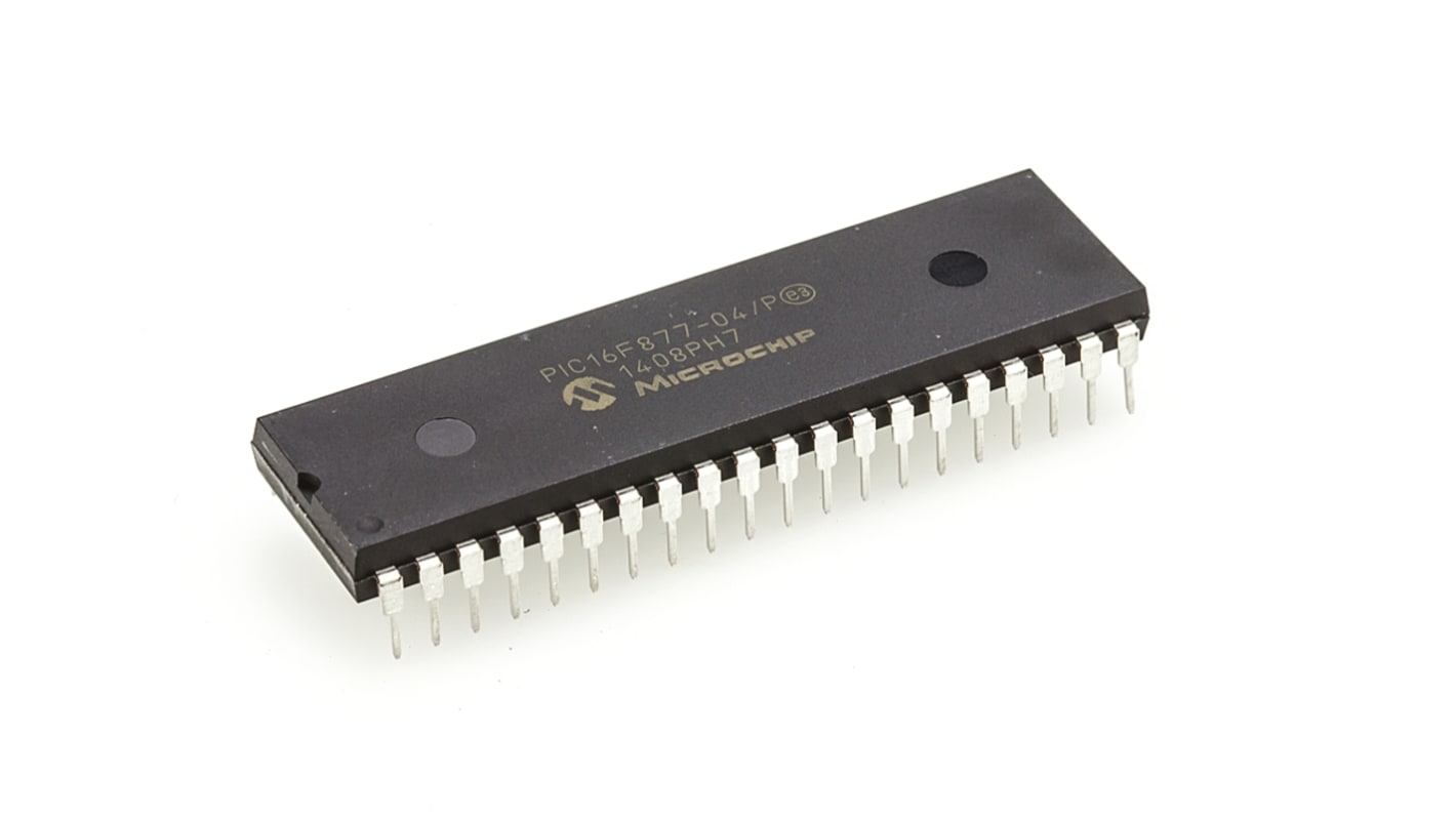 Microchip, 8bit PIC, PIC16F Microcontroller, 4MHz, 256 x 8 words, 8K x 14 words Flash, 40-Pin PDIP