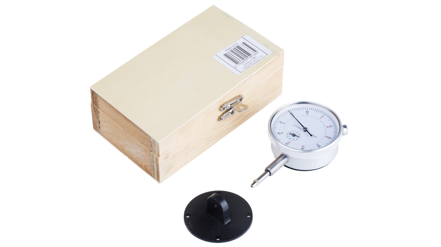 RS PRO Plunger Dial Indicator, 0 → 10 mm Measurement Range, 0.01 mm Resolution