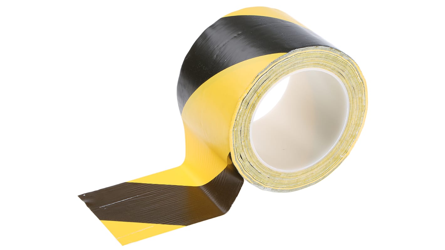 Brady Black/Yellow PVC Lane Marking Tape, 75mm x 33m