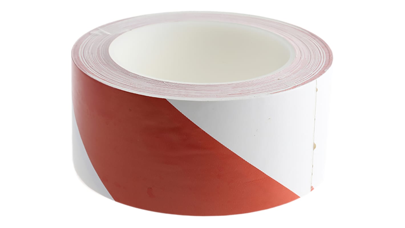 Nastro di indicazione di corsia Rosso/bianco Brady, in PVC, 50mm x 33m