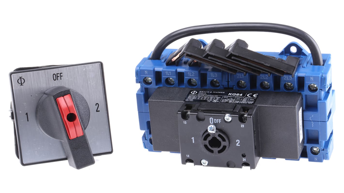 Interruttore di isolamento Kraus & Naimer KG64B.T904/GBA021.VE, 4P, 2 NO, 63A, 690V ca, IP65