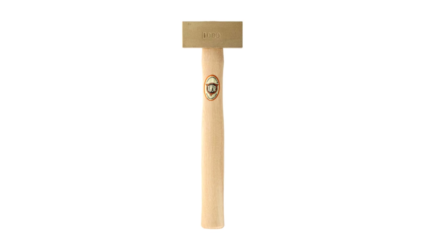 Mazo RS PRO con mango de madera de 1kg, de Latón, Ø 38.0mm