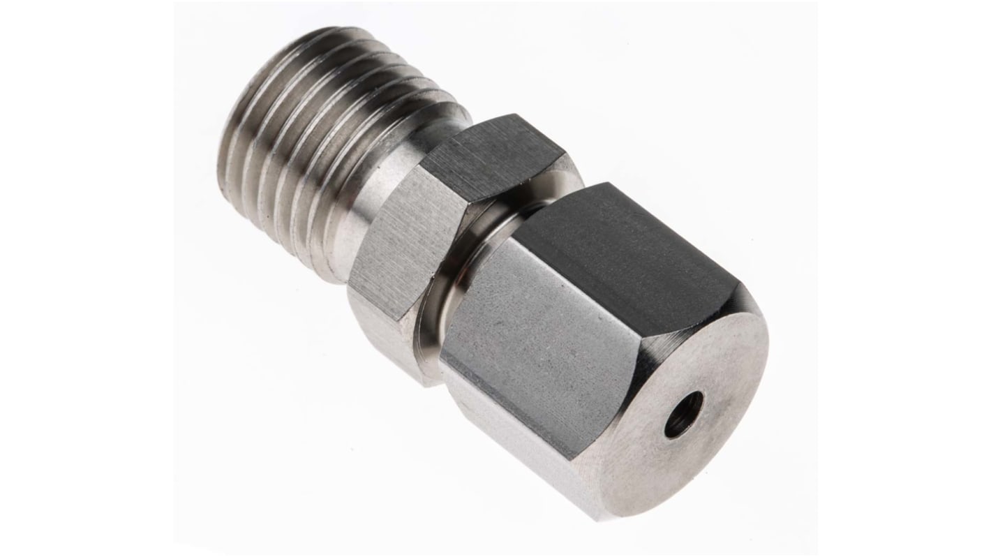 RS PRO, 1/4 BSPP Compression Fitting for Use with Thermocouple or PRT Probe, 3mm Probe, RoHS Compliant Standard