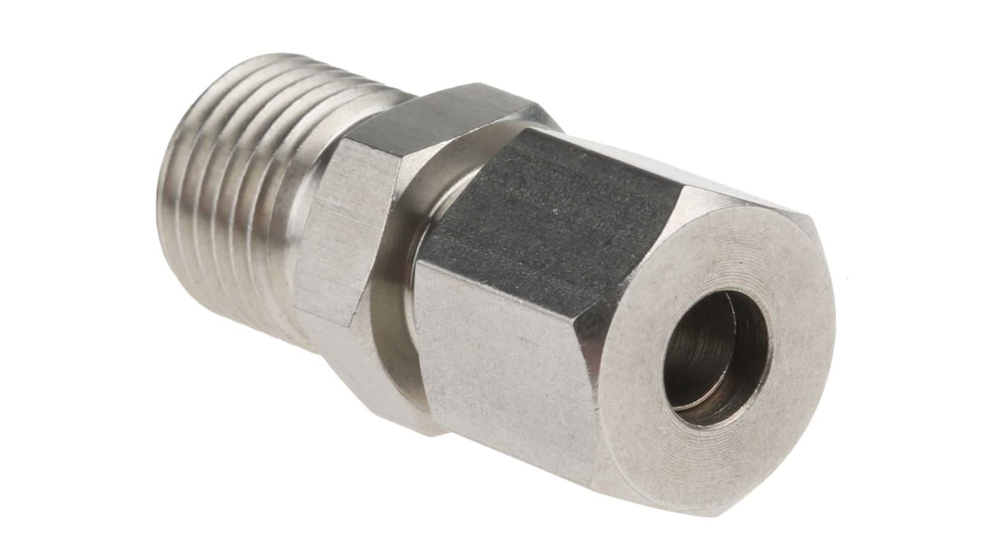 RS PRO, 1/4 BSPP Compression Fitting for Use with Thermocouple or PRT Probe, 6mm Probe, RoHS Compliant Standard