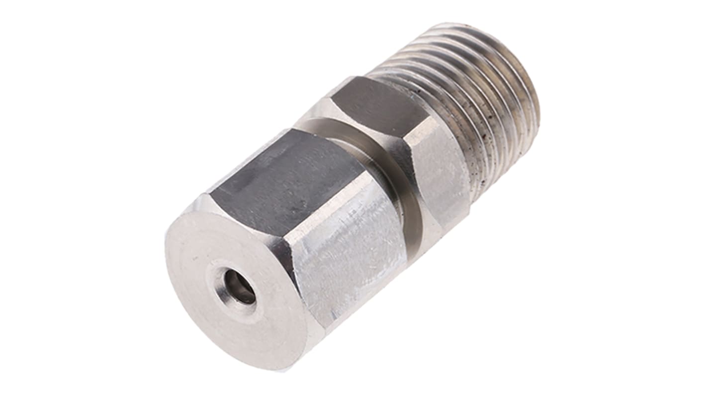 RS PRO, 1/4 BSPT Compression Fitting for Use with Thermocouple or PRT Probe, 3mm Probe, RoHS Compliant Standard