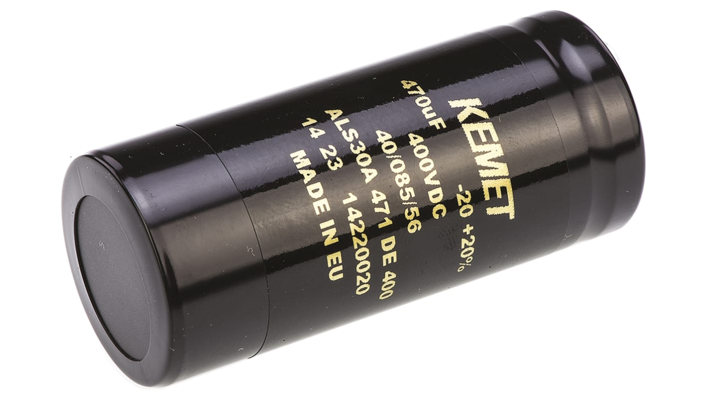 KEMET 470μF Aluminium Electrolytic Capacitor 400V dc, Screw Terminal - ALS30A471DE400