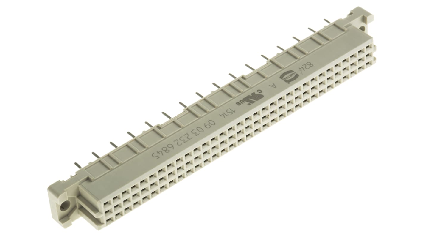 Harting 32 Way 2.54mm Pitch, Type C Class C2, 2 Row, Straight DIN 41612 Connector, Socket