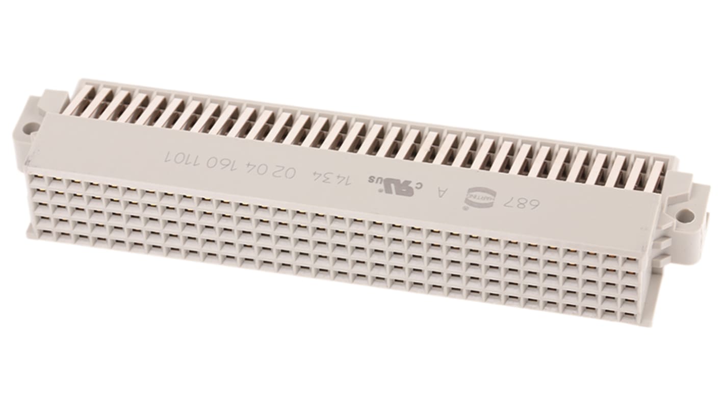 HARTING DIN 41612 csatlakozó har-bus 64 sorozat, távolság: 2.54mm, 160 érintkező, 5 soros, Derékszögű, Nő Átmenő furat,