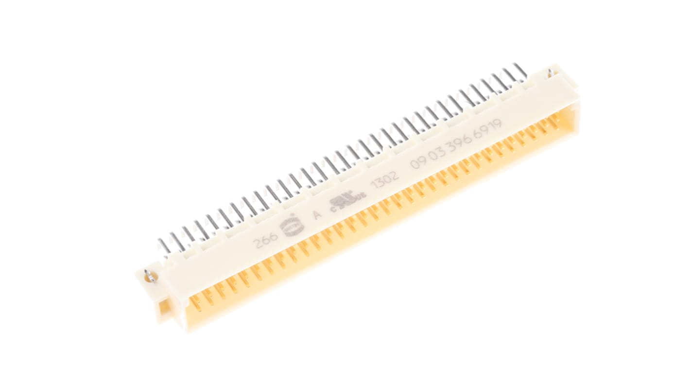 HARTING C2 DIN 41612-Steckverbinder Stecker gewinkelt, 96-polig / 3-reihig, Raster 2.54mm Lötanschluss Durchsteckmontage