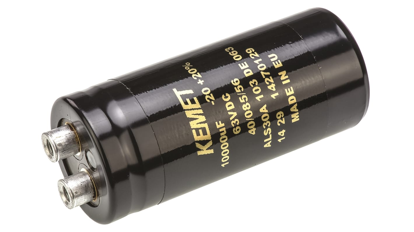 ALS30A103DE063 | KEMET 10000μF,63V dc コンデンサ, スクリュー