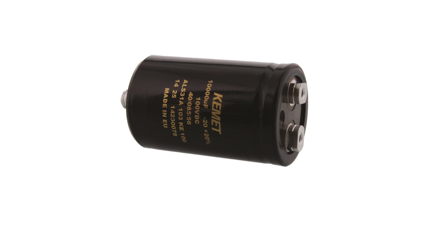 KEMET 10000μF Aluminium Electrolytic Capacitor 100V dc, Screw Terminal - ALS31A103KE100