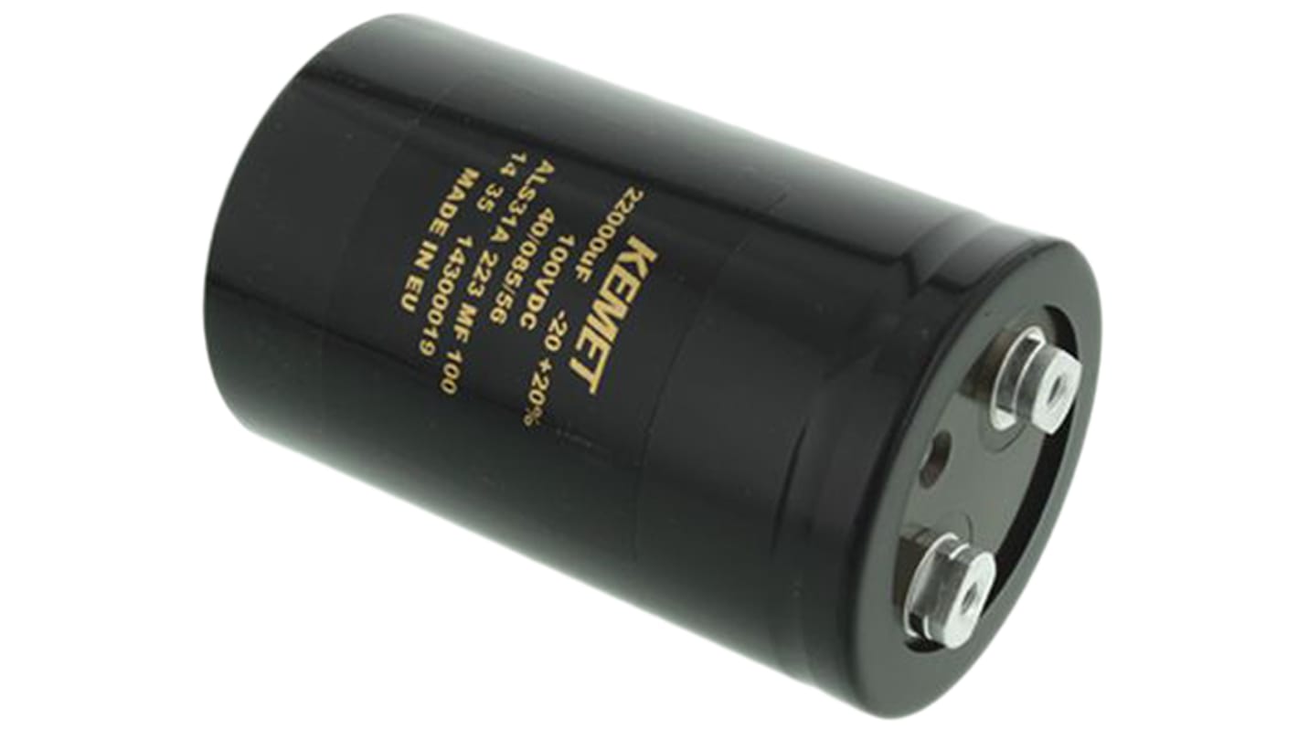 KEMET 22000μF Aluminium Electrolytic Capacitor 100V dc, Screw Terminal - ALS31A223MF100