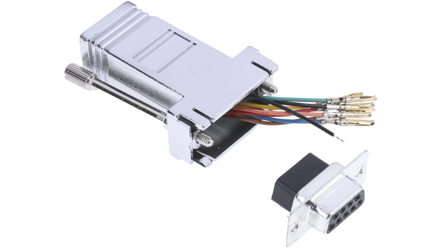 Adapter D-sub z typu D-Sub z 9 stykami na rodzaj Żeński z rodzaju Żeński na typ RJ45