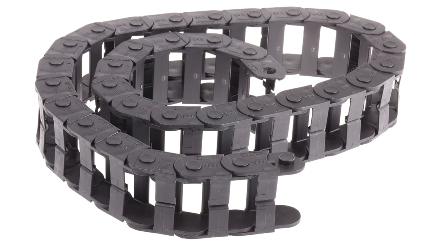 Igus e-chain, Z14 Black Cable Chain - Flexible Slot, W50 mm x D25mm, L1m, 48 mm Min. Bend Radius, Igumid NB