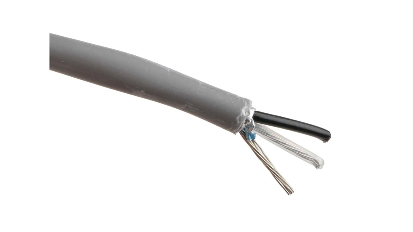 Cable de datos apantallado Belden 8761NH de 2 conductores, 1 par, 0,35 mm², 22 AWG, long. 305m, Ø ext. 4.9mm, funda de