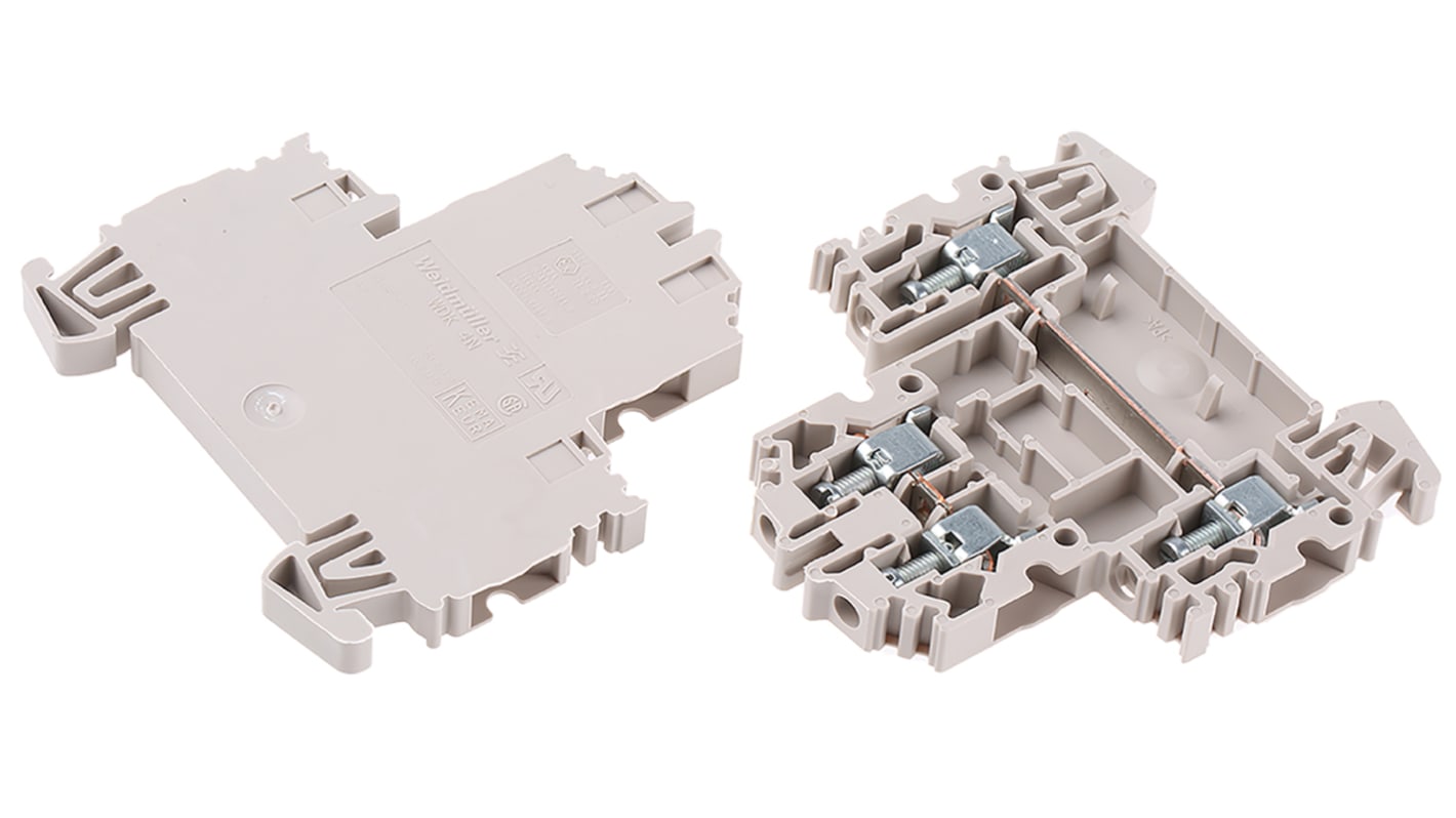 Weidmuller 1041900000 WDK Series Dark Beige, 4mm², Double-Level, Screw Termination, ATEX, IECEx