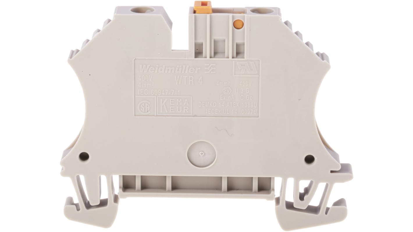 Weidmuller WTR Series Brown Disconnect Terminal Block, 4mm², Single-Level, Screw Termination