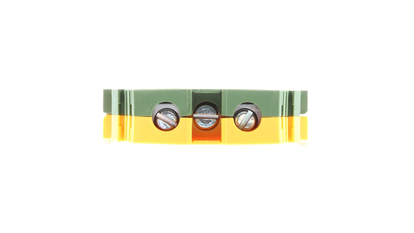 Entrelec SNA Series Green/Yellow Earth Terminal Block, 16mm², Single-Level, Screw Termination