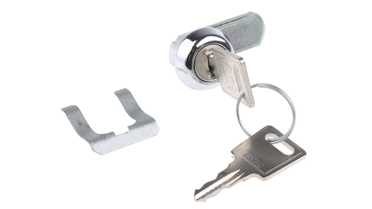 Euro-Locks a Lowe & Fletcher group Company Camlock, 9.5mm Panel-to-Tongue, 20.3 x 17.7mm Cutout, Key Unlock