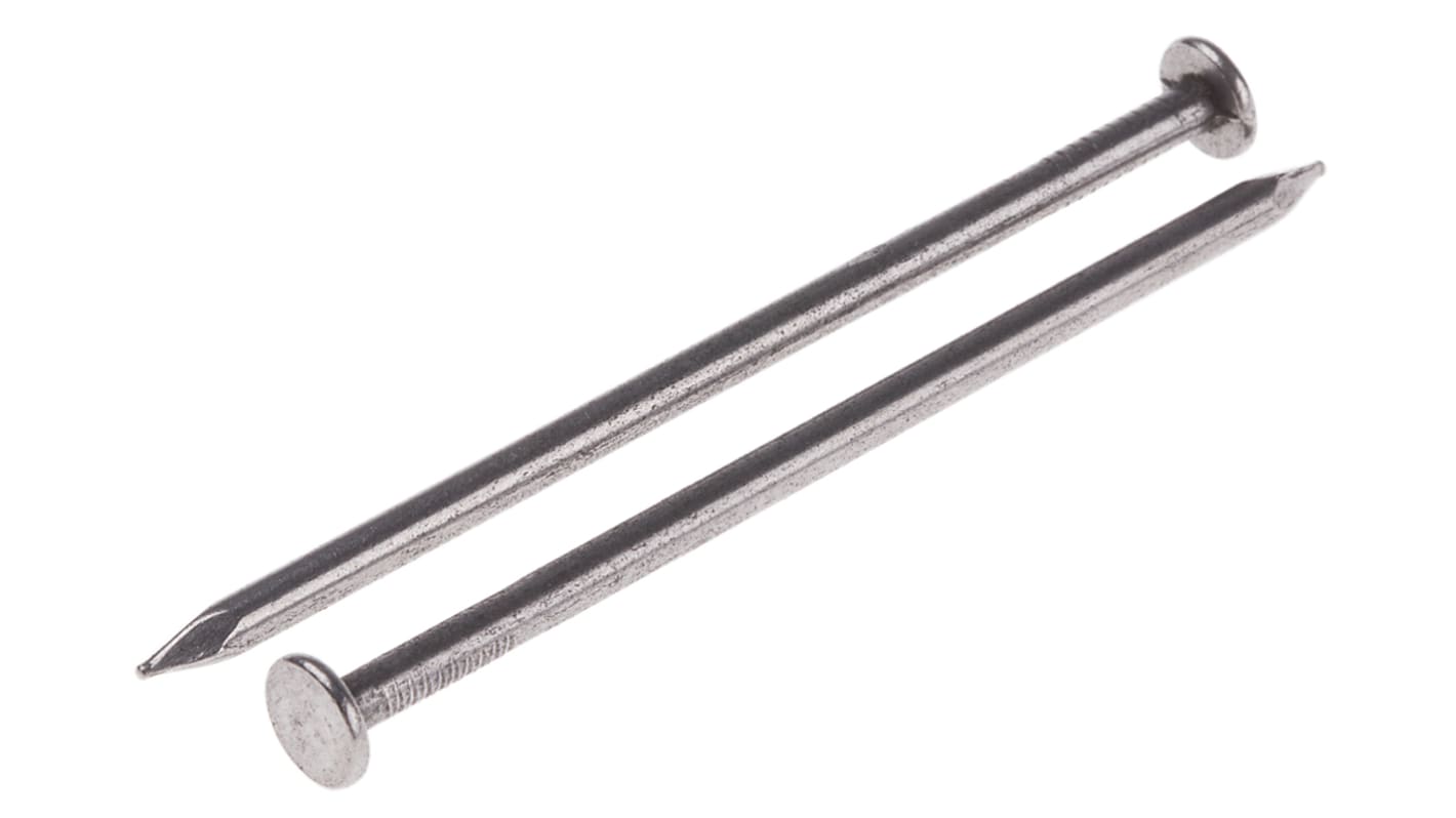 RS PRO Bright Steel Round Nails; 65mm x 2.65mm; 500g Bag