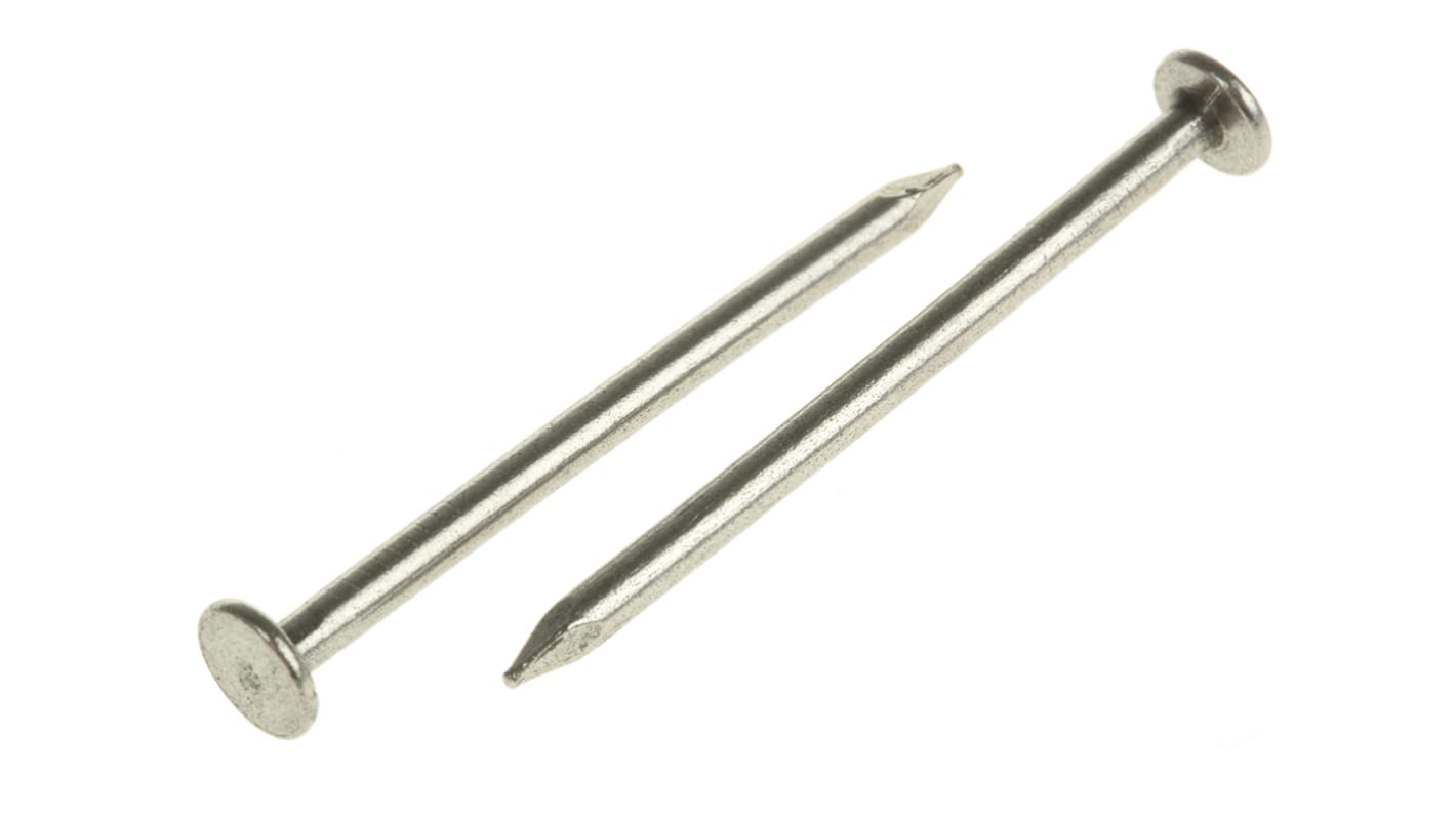 RS PRO Bright Steel Round Nails; 40mm x 2.36mm; 500g Bag