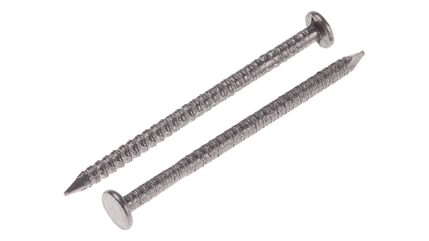 RS PRO Bright Steel Ring Shank Nails; 50mm x 2.65mm; 500g Bag