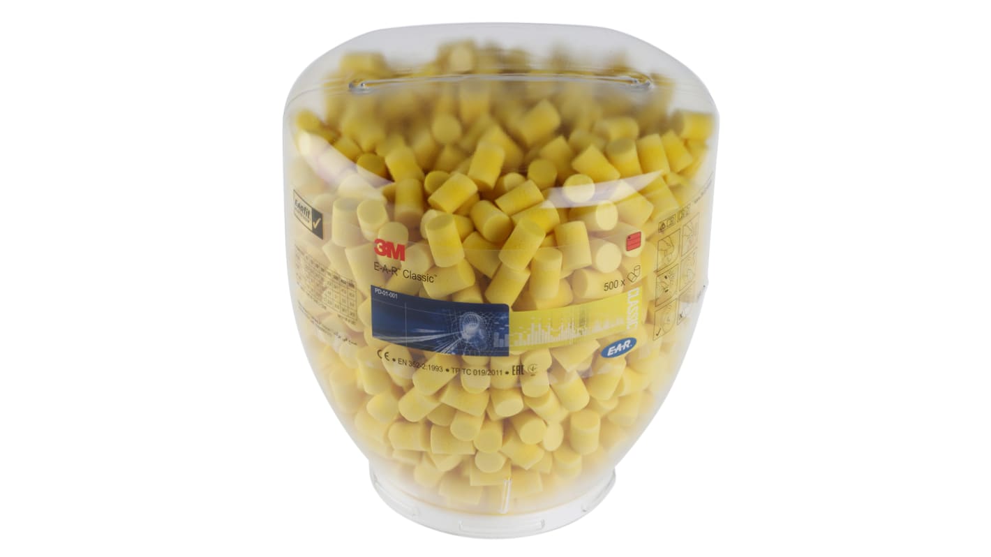 3M E.A.R Classic Series Yellow Disposable Uncorded Ear Plugs, 31dB Rated, 500 Pairs