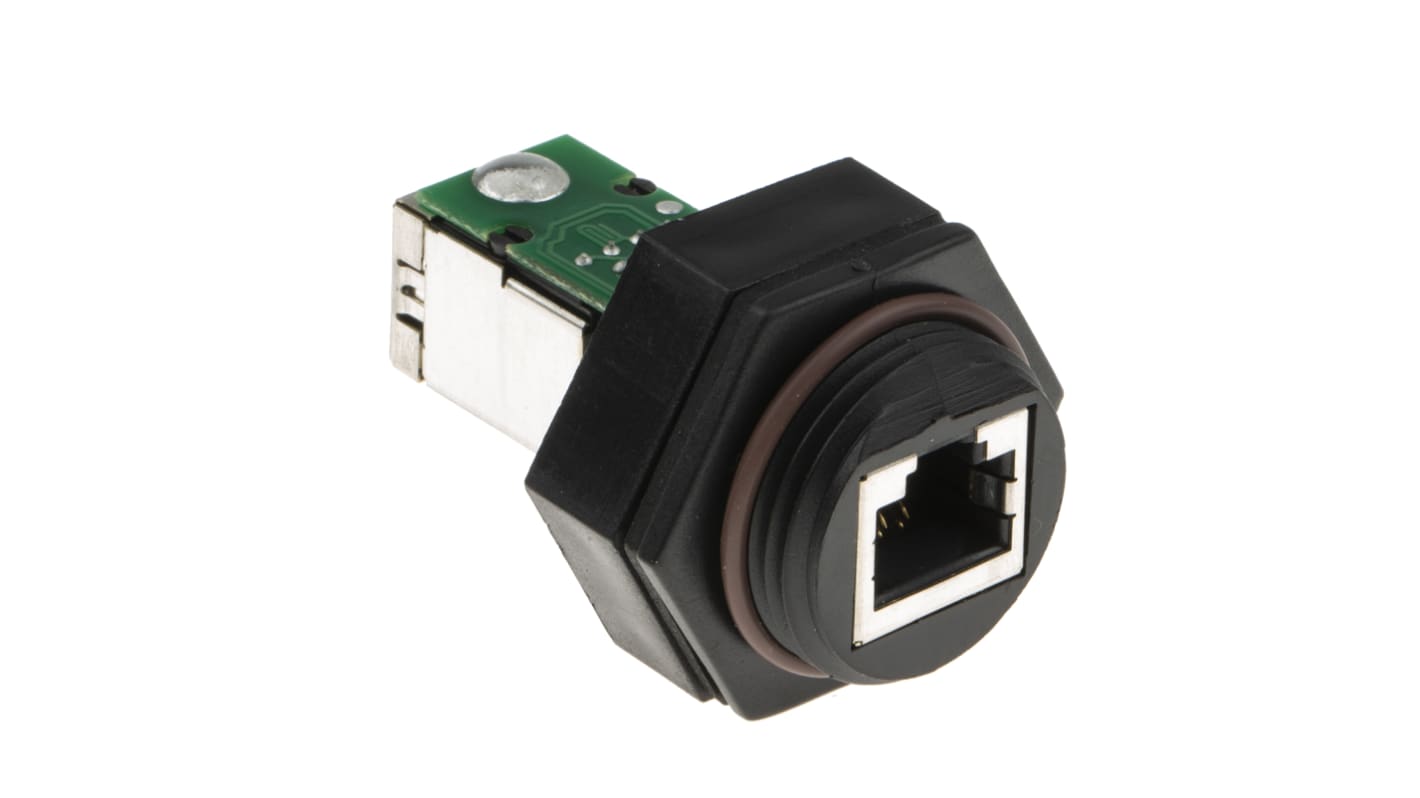 Amphenol Industrial 130055 Series Female RJ45 Connector, Panel Mount, Cat5e