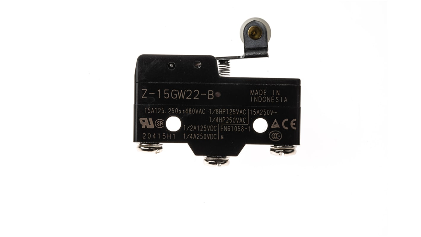 Z-15GW22-B | Omron Z Series Roller Lever Limit Switch, NO/NC, IP00, SPDT, 500V ac Max, 15A Max | RS Z-15GW22-B | Omron Z Series Roller Lever Limit Switch, NO/NC, IP00, SPDT, 500V ac Max, 15A Max | RS