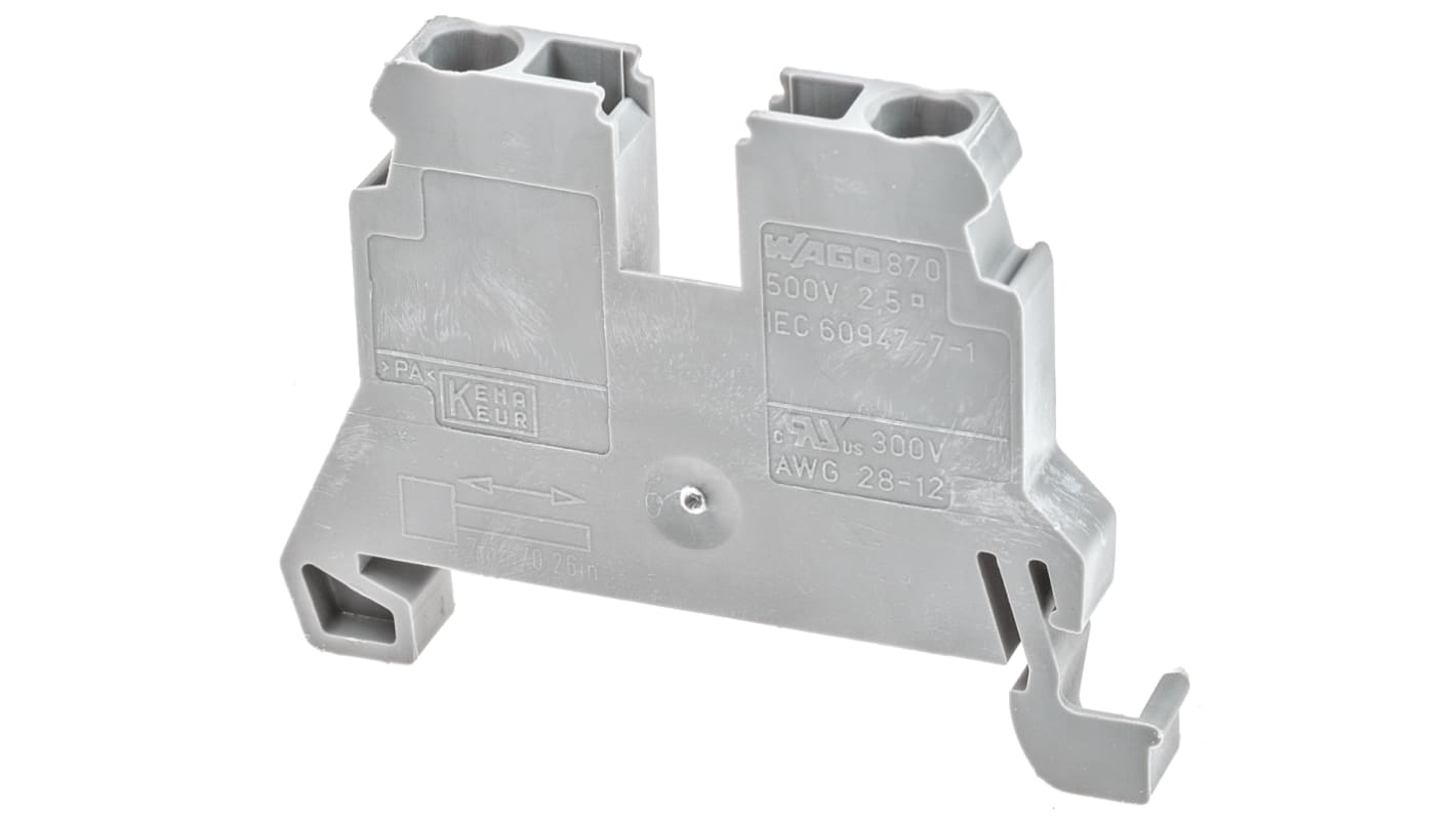 Morsettiera per guida DIN WAGO, Grigio, livello Singolo, , 24A