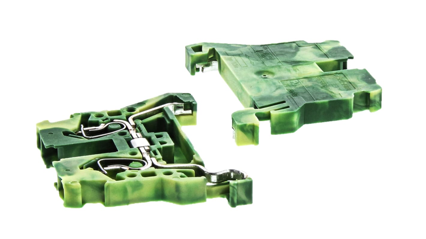 WAGO 870-907 870 Series Green/Yellow, 2.5mm², Single-Level, Cage Clamp Termination