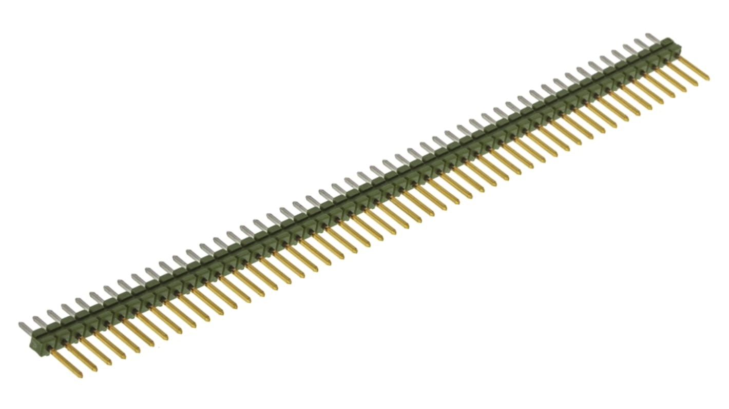 TE Connectivity 50p单排排针 直向板对板, 线对板连接器, 2.54mm间距, 3.0A, THT安装, AMPMODU MOD II系列