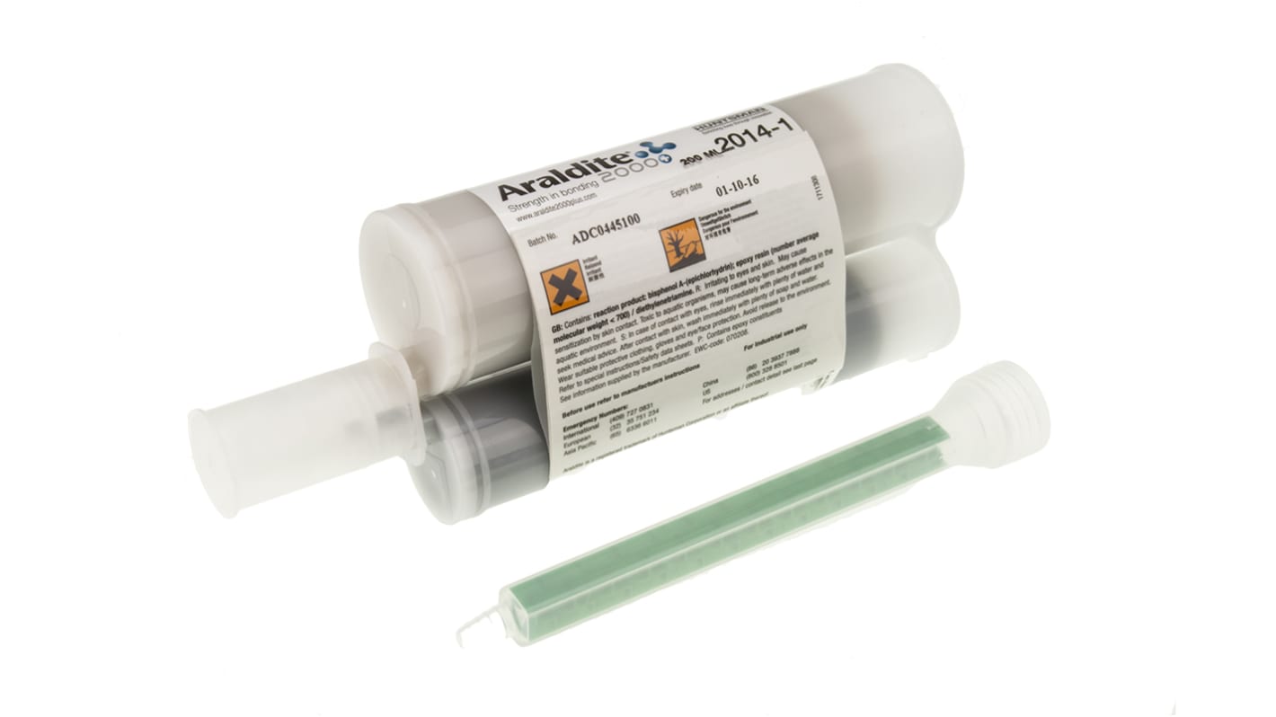 Araldite 2014 Grey 200 ml Epoxy Adhesive Dual Cartridge for Glass Fibre Reinforced Polymer, Metal