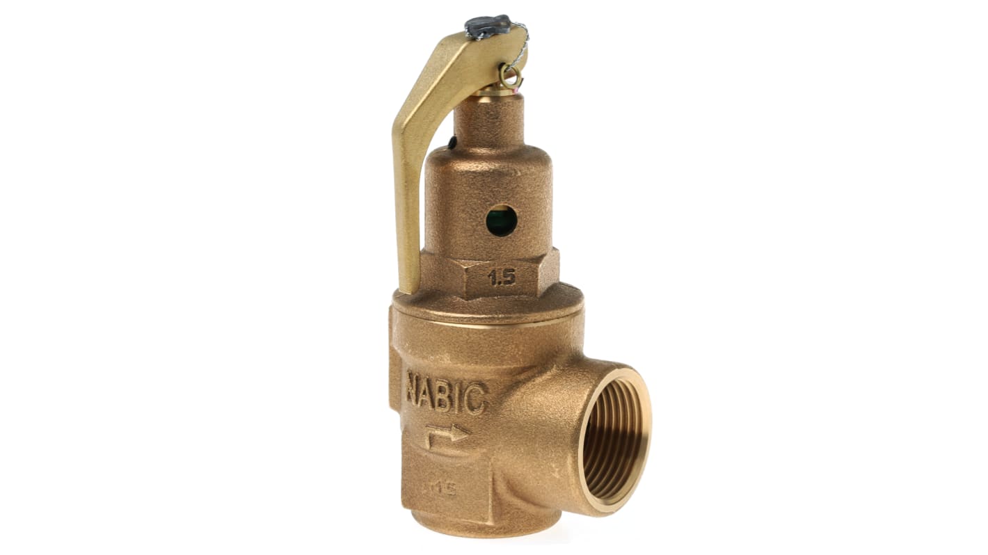 Nabic Valve Safety Products 3bar Pressure Relief Valve With Female BSP 1 in BSP Female Connection and a BSP 1 Exhaust