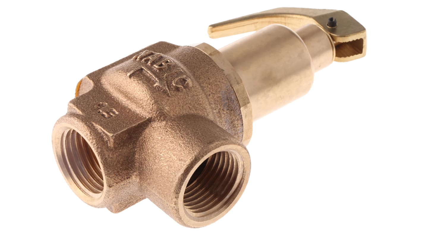 Nabic Valve Bronze Überdruckventil BSP1/2 Buchse, max. 4bar +195°C max. für Luft, Warmwasser, Dampf