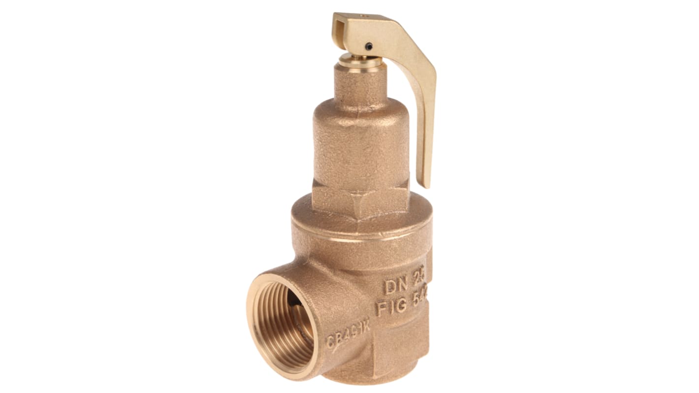 Nabic Valve Safety Products 5bar Pressure Relief Valve With Female BSP 1 in BSP Female Connection and a BSP 1 Exhaust