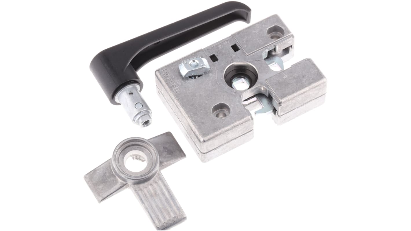 Bosch Rexroth Die Cast Zinc, Galvanised Steel Door Lock, 8mm Slot, 30 mm, 45 mm Strut Profile